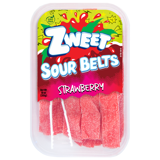 Strawberry Sour Belts | Zweet | 10 oz