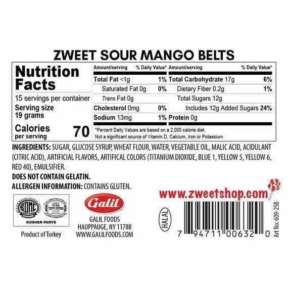 Sour Mango Belts | Zweet | 10 oz