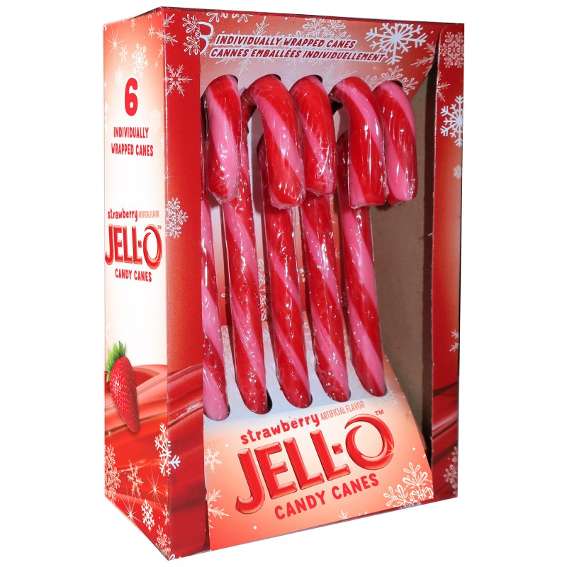 STRAWBERRY JELL-O CANDY CANES (CHINA)