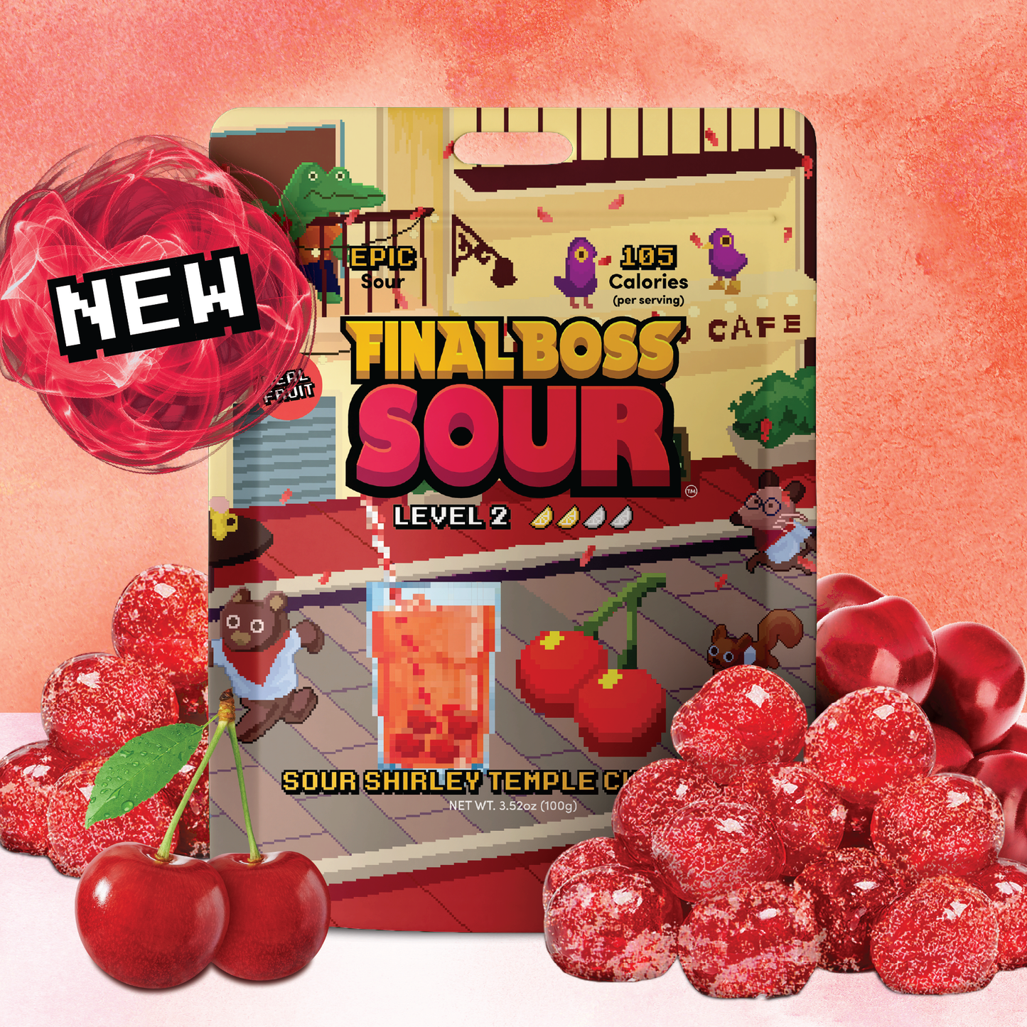 Level 2 Sour Shirley Temple Cherries