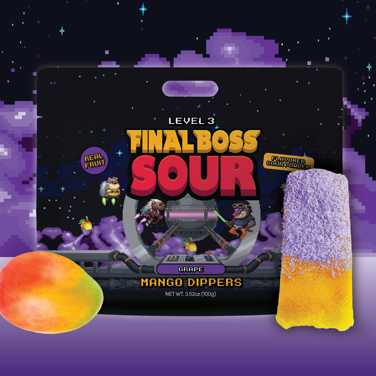 Mango Dippers 1-Pack (Blue Razz, Green Apple, Grape, Cherry)