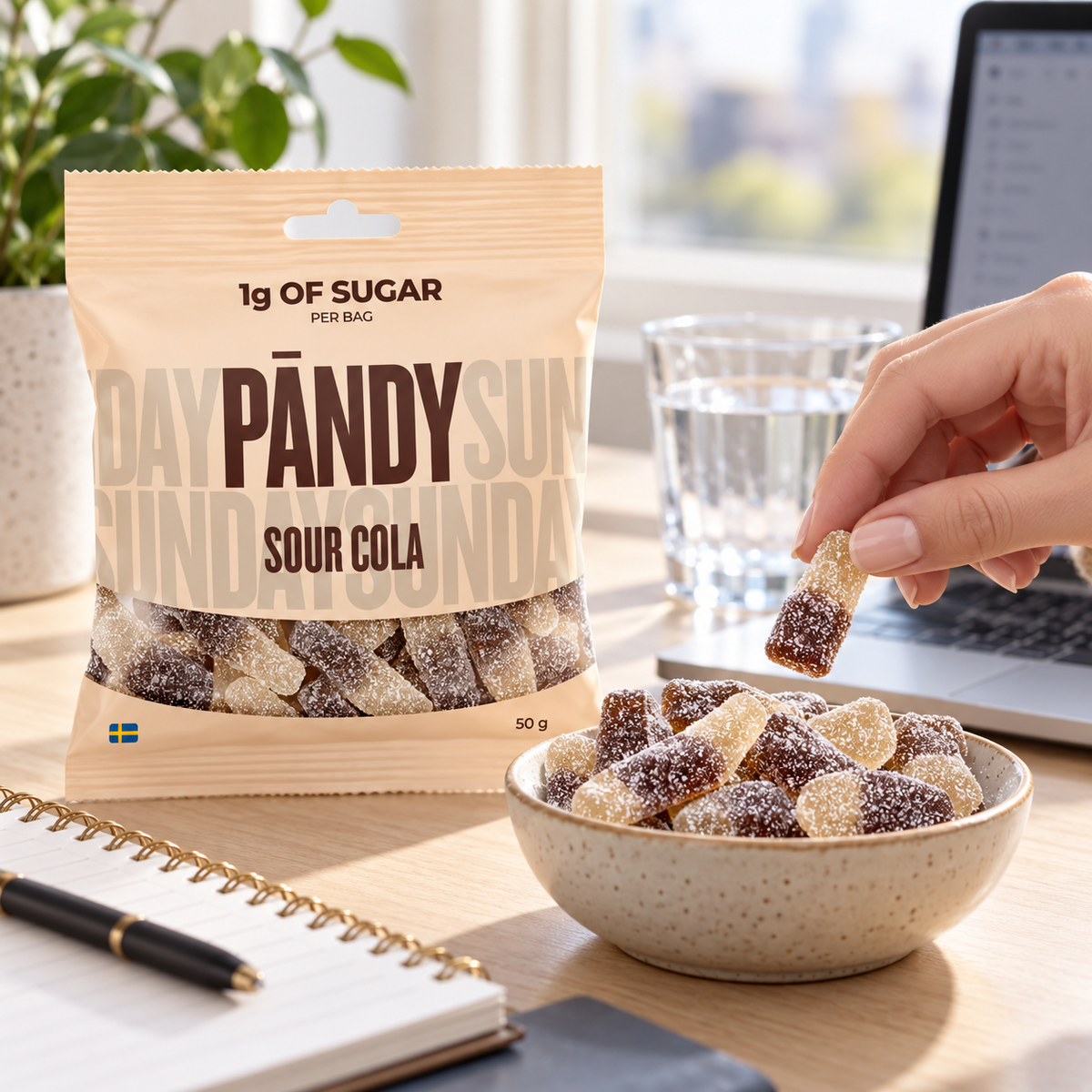 Pändy Sour Cola – Low-Sugar Swedish Gummy Candy, 50(gr)