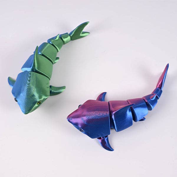 3D Treasures 3D-Printed Articulated Shark Fidget Toy (Multiple Colors)