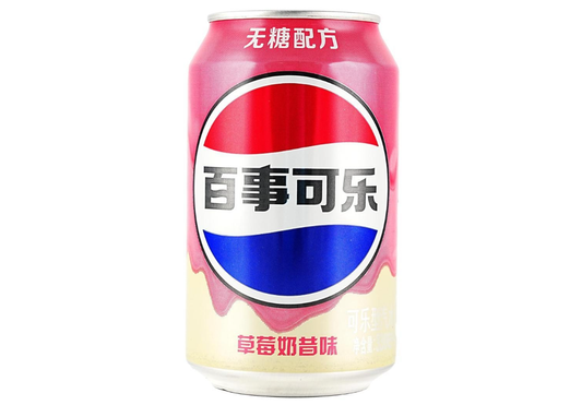 Pepsi Cola Zero Sugar Strawberry Milkshake 355mL (CHINA)