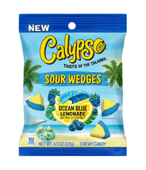 Calypso Sour Wedges Peg Ocean Blue Lemonade Gummy 4.5 oz