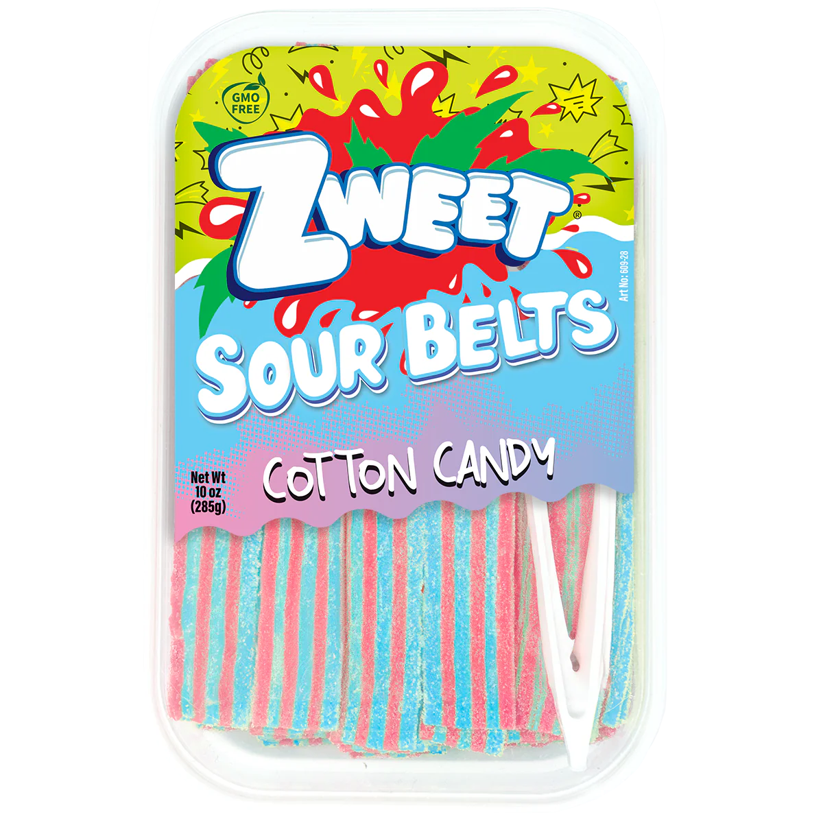 Sour Cotton Candy Belts | Zweet | 10 oz (3 Pack)
