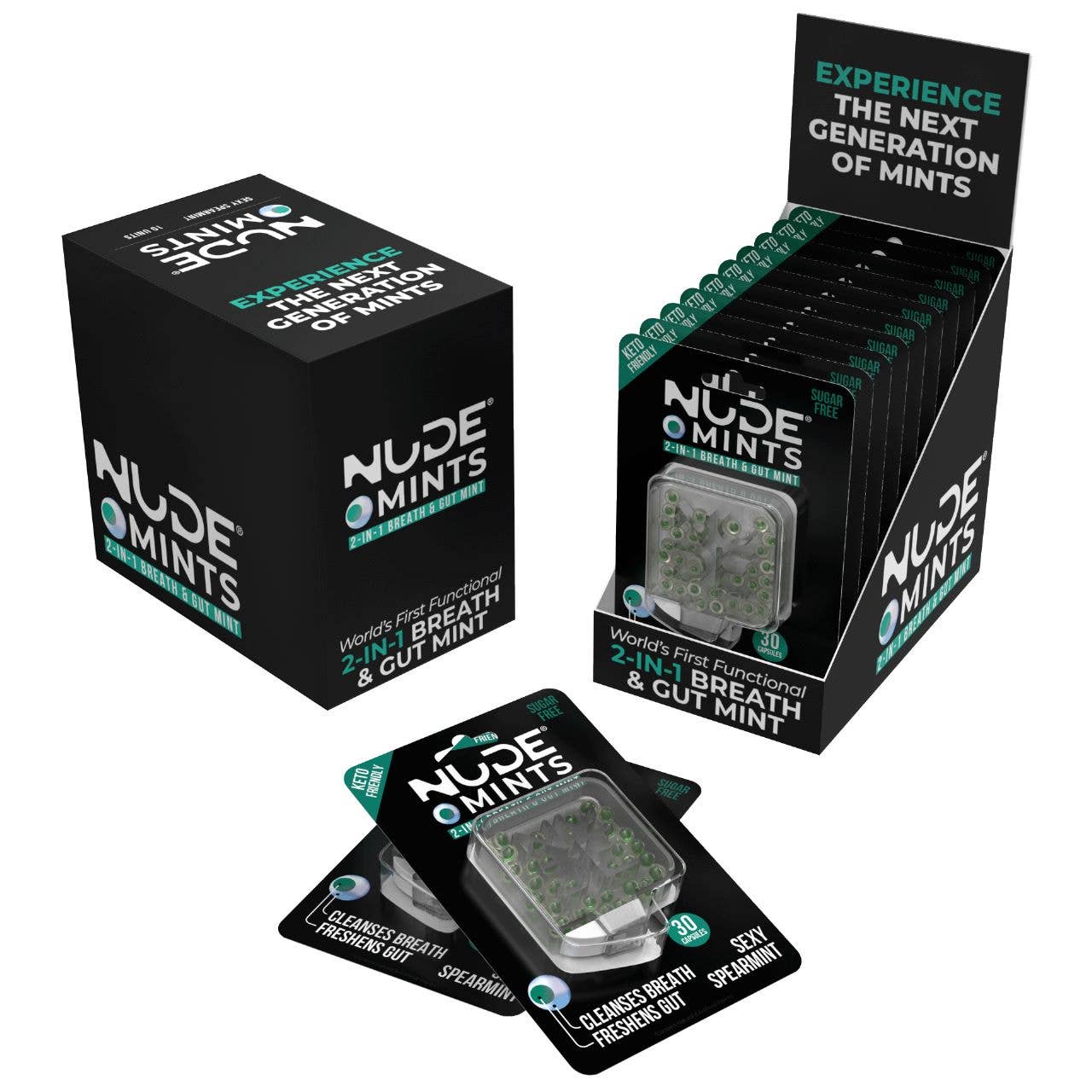 NUDE Mints - Dual Action Liquid Mint Capsules (Spearmint)