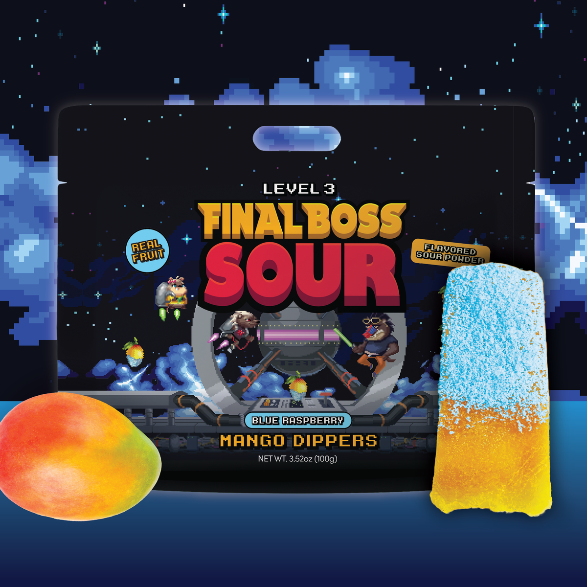 Mango Dippers 1-Pack (Blue Razz, Green Apple, Grape, Cherry)