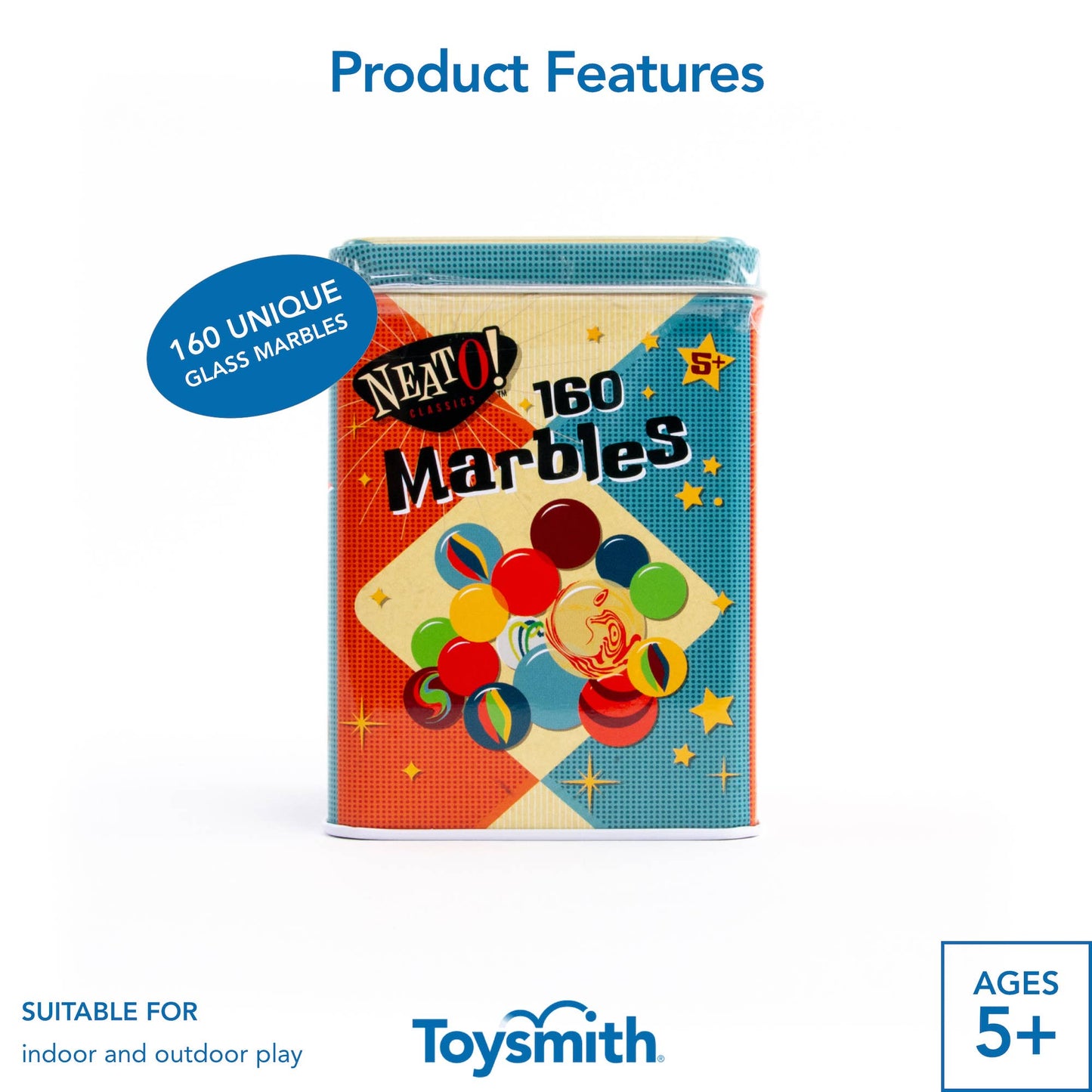 Neato! Marbles In A Tin Box - Retro Classic