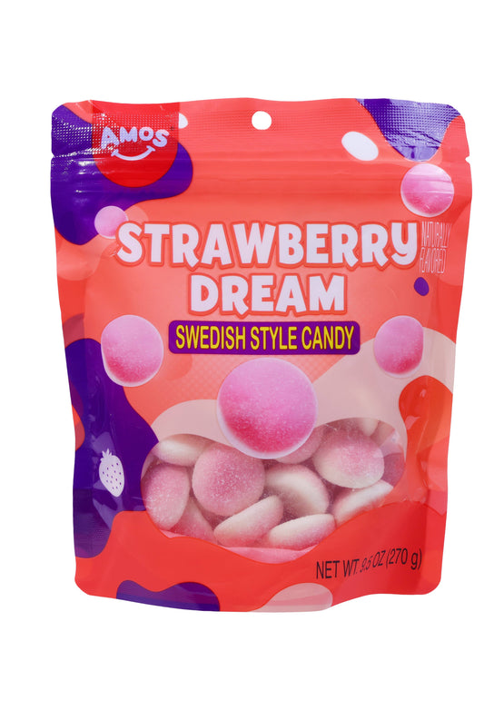 Amos Swedish Style Candy Strawberry Dream 9.5oz