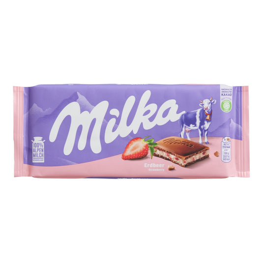MILKA STRAWBERRY YOGURT MILK CHOCOLATE BAR (GERMANY)