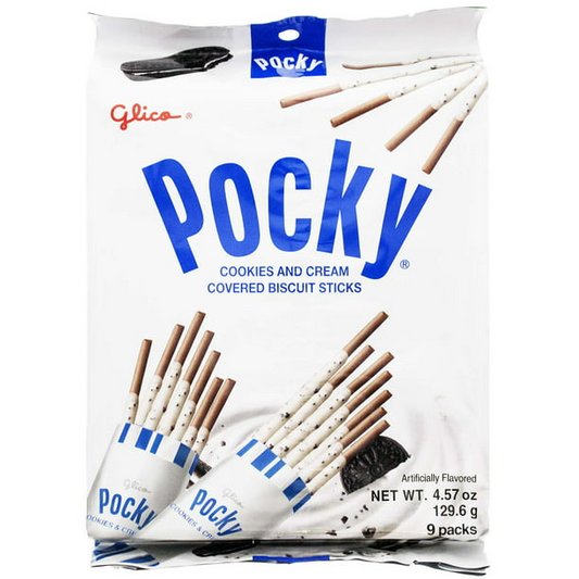 POCKY COOKIES AND CREAM COVERED COCOA BISCUIT 9 PACK (THAILAND)