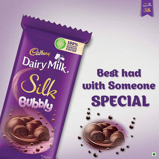 CADBURY DAIRY MILK SILK BUBBLY CHOCOLATE BAR (INDIA)
